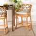 bali & pari Veneto Modern Bohemian Light Honey and Dark Brown Rattan Bar Stool - BSOVeneto-Light Honey Rattan/Dark Brown Contrast-BS