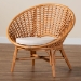 bali & pari Aerin Modern Bohemian Natural Rattan Accent Chair - BSOAerin-Light Honey Rattan-CC
