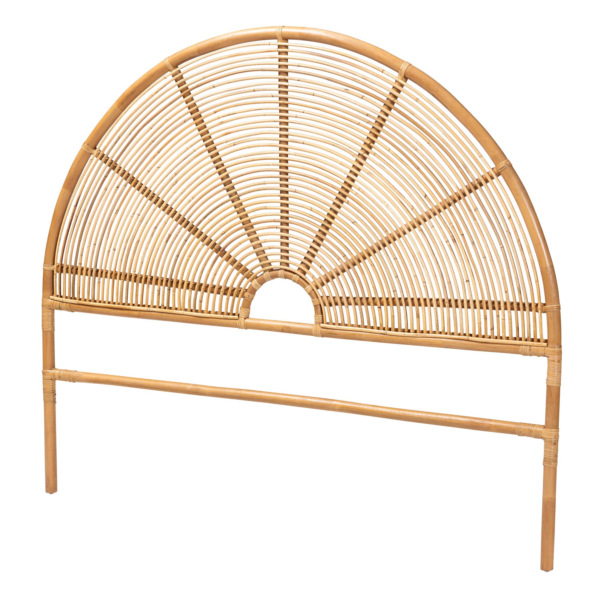 bali & pari Nina Modern Bohemian Honey Rattan Queen Size Standalone Headboard
