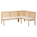 bali & pari Kalimantan Bohemian Light Honey Rattan 2-Piece Banquette Set