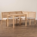 bali & pari Kalimantan Bohemian Light Honey Rattan 3-Piece Dining Nook Set - BSOKalimantan-Light Honey Rattan-3PC Dining Set