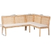 bali & pari Kalimantan Bohemian Light Honey Rattan 2-Piece Banquette Set - BSOKalimantan-Light Honey Rattan-2PC Bench Set