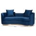 Baxton Studio Deserae Glam and Luxe Navy Blue Velvet and Brushed Gold Metal Sofa - BSOTSF-7021-Navy Blue Velvet-Sofa