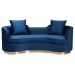 Baxton Studio Deserae Glam and Luxe Navy Blue Velvet and Brushed Gold Metal Sofa - BSOTSF-7021-Navy Blue Velvet-Sofa