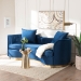 Baxton Studio Deserae Glam and Luxe Navy Blue Velvet and Brushed Gold Metal Sofa - BSOTSF-7021-Navy Blue Velvet-Sofa