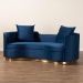 Baxton Studio Deserae Glam and Luxe Navy Blue Velvet and Brushed Gold Metal Sofa - BSOTSF-7021-Navy Blue Velvet-Sofa