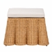 bali & pari Palm Bohemian Honey Scallop Rattan Ottoman - BSOPalm-Light Honey Rattan-Ottoman w/ Cushion