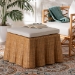 bali & pari Palm Bohemian Honey Scallop Rattan Ottoman - BSOPalm-Light Honey Rattan-Ottoman w/ Cushion