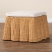 bali & pari Palm Bohemian Honey Scallop Rattan Ottoman - BSOPalm-Light Honey Rattan-Ottoman w/ Cushion