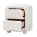 Baxton Studio Bonilla Modern White Teddy-Bear Fabric and Rubberwood 2-Drawer Nightstand - BSOBBT3220.11-White-NS
