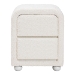 Baxton Studio Bonilla Modern White Teddy-Bear Fabric and Rubberwood 2-Drawer Nightstand - BSOBBT3220.11-White-NS