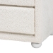 Baxton Studio Bonilla Modern White Teddy-Bear Fabric and Rubberwood 2-Drawer Nightstand - BSOBBT3220.11-White-NS