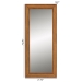 Baxton Studio Rowanne Mid-Century Modern Walnut Brown Rubberwood and Rattan Frame Wall Mirror - BSOBBTM32 A1-Rattan/Walnut-Mirror