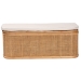 bali & pari Ishana Bohemian Natural Rattan Storage Bench - BSOWS075/Open Square-Natural Rattan-Bench