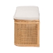 bali & pari Ishana Bohemian Natural Rattan Storage Bench - BSOWS075/Open Square-Natural Rattan-Bench