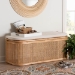 bali & pari Ishana Bohemian Natural Rattan Storage Bench - BSOWS075/Open Square-Natural Rattan-Bench