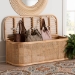 bali & pari Ishana Bohemian Natural Rattan Storage Bench - BSOWS075/Open Square-Natural Rattan-Bench