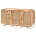 bali & pari Evania Bohemian Natural Rattan 3-Door Storage Cabinet - BSOWS061-B-Natural Rattan-Cabinet