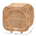 bali & pari Keita Bohemian Natural Rattan and Mahogany Wood Nightstand - BSOWS062-B-Natural Rattan-NS