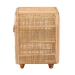 bali & pari Keita Bohemian Natural Rattan and Mahogany Wood Nightstand - BSOWS062-B-Natural Rattan-NS