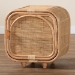 bali & pari Keita Bohemian Natural Rattan and Mahogany Wood Nightstand - BSOWS062-B-Natural Rattan-NS