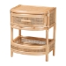 bali & pari Divitia Bohemian Natural Rattan 1-Drawer Nightstand