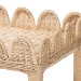 bali & pari Sumana Bohemian Scallop Natural Rattan and Mahogany Side Table - BSOWS069-Natural Rattan-Side Table