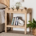 bali & pari Sumana Bohemian Scallop Natural Rattan and Mahogany Side Table - BSOWS069-Natural Rattan-Side Table