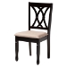 Baxton Studio Aggie Modern Sand Fabric and Dark Brown Finished Wood 5-Piece Dining Set - BSOLindy-Sand/Dark Brown-5PC Dining Set