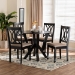 Baxton Studio Irene Modern Sand Fabric and Dark Brown Finished Wood 5-Piece Dining Set - BSOMaddie-Sand/Dark Brown-5PC Dining Set