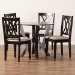 Baxton Studio Irene Modern Sand Fabric and Dark Brown Finished Wood 5-Piece Dining Set - BSOMaddie-Sand/Dark Brown-5PC Dining Set