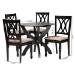 Baxton Studio April Modern Sand Fabric and Dark Brown Finished Wood 5-Piece Dining Set - BSOMirela-Sand/Dark Brown-5PC Dining Set