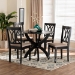 Baxton Studio April Modern Sand Fabric and Dark Brown Finished Wood 5-Piece Dining Set - BSOMirela-Sand/Dark Brown-5PC Dining Set