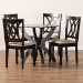 Baxton Studio April Modern Sand Fabric and Dark Brown Finished Wood 5-Piece Dining Set - BSOMirela-Sand/Dark Brown-5PC Dining Set