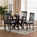 Baxton Studio Irene Modern Grey Fabric and Dark Brown Finished Wood 5-Piece Dining Set - BSOMaddie-Grey/Dark Brown-5PC Dining Set