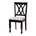 Baxton Studio April Modern Grey Fabric and Dark Brown Finished Wood 5-Piece Dining Set - BSOMirela-Grey/Dark Brown-5PC Dining Set