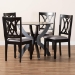 Baxton Studio April Modern Grey Fabric and Dark Brown Finished Wood 5-Piece Dining Set - BSOMirela-Grey/Dark Brown-5PC Dining Set
