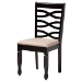 Baxton Studio Leda Modern Sand Fabric and Dark Brown Finished Wood 5-Piece Dining Set - BSOLeda-Sand/Dark Brown-5PC Dining Set
