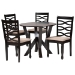 Baxton Studio Ariane Modern Sand Fabric and Dark Brown Finished Wood 5-Piece Dining Set