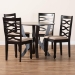 Baxton Studio Ariane Modern Sand Fabric and Dark Brown Finished Wood 5-Piece Dining Set - BSOBetty-Sand/Dark Brown-5PC Dining Set