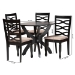 Baxton Studio Aspen Modern Sand Fabric and Dark Brown Finished Wood 5-Piece Dining Set - BSOLia-Sand/Dark Brown-5PC Dining Set