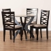 Baxton Studio Aspen Modern Sand Fabric and Dark Brown Finished Wood 5-Piece Dining Set - BSOLia-Sand/Dark Brown-5PC Dining Set