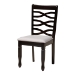 Baxton Studio Darina Modern Grey Fabric and Dark Brown Finished Wood 5-Piece Dining Set - BSOEsme-Grey/Dark Brown-5PC Dining Set