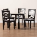 Baxton Studio Darina Modern Grey Fabric and Dark Brown Finished Wood 5-Piece Dining Set - BSOEsme-Grey/Dark Brown-5PC Dining Set