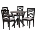 Baxton Studio Ariane Modern Grey Fabric and Dark Brown Finished Wood 5-Piece Dining Set