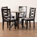 Baxton Studio Ariane Modern Grey Fabric and Dark Brown Finished Wood 5-Piece Dining Set - BSOBetty-Grey/Dark Brown-5PC Dining Set