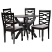 Baxton Studio Aspen Modern Grey Fabric and Dark Brown Finished Wood 5-Piece Dining Set