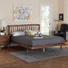 Baxton Studio Calderon Retro-Modern Walnut Brown Finished Wood Queen Size Platform Bed - BSOMG0116-Walnut- Queen