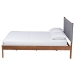Baxton Studio Estela Mid-Century Modern Grey Woven Fabric and Walnut Brown Wood Queen Size Platform Bed - BSOMG0220-1-Grey Weaved/Walnut-Queen