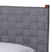 Baxton Studio Estela Mid-Century Modern Grey Woven Fabric and Walnut Brown Wood Queen Size Platform Bed - BSOMG0220-1-Grey Weaved/Walnut-Queen